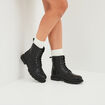 Boots zipp&eacute;es &agrave; lacets noir femme