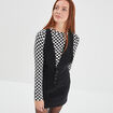 Robe chasuble courte bretelles larges noir femme