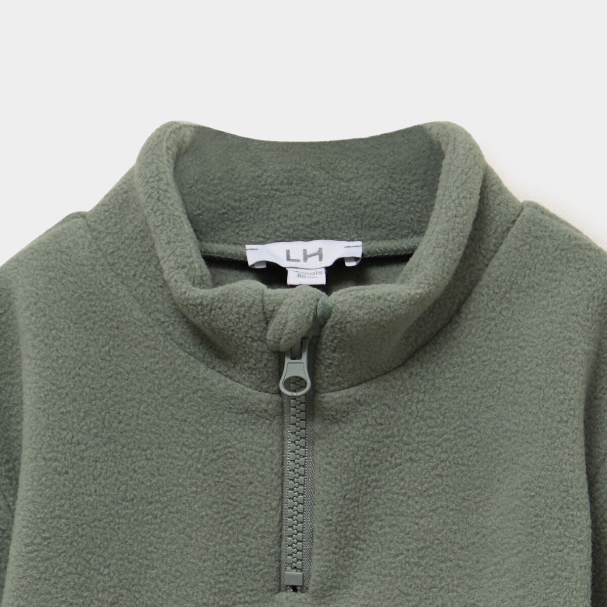 Ensemble effet polaire sweat et pantalon vert kaki b&eacute;b&eacute; gar&ccedil;on