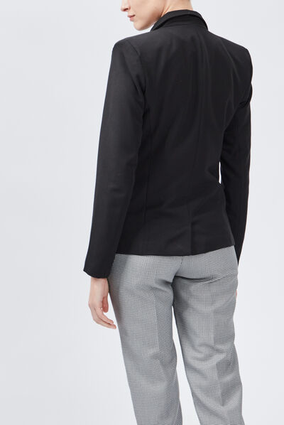 Veste droite boutonnée noir femme