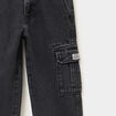 Jeans cargo 6 poches coton denim noir gar&ccedil;on