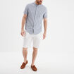 Bermuda chino à coulisse lin mélangé blanc homme