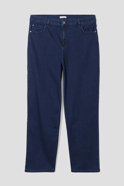 Jeans flare taille haute 7/8ème 5 poches bleu femme grande taille