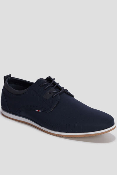 Derbies texturées à lacets bleu marine homme