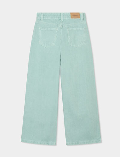 Pantalon large 5 poches coton Creeks bleu gris fille