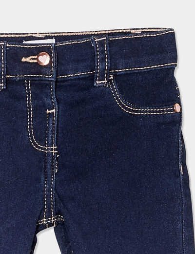 Jean slim ajusté 4 poches denim brut bébé fille