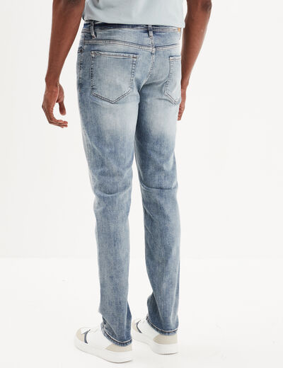 Jeans straight 5 poches Liberto denim bleach homme