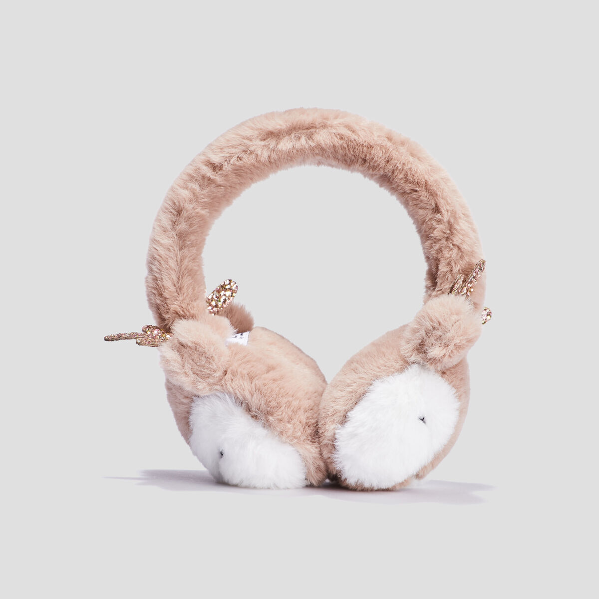 Cache-oreilles fausse fourrure fantaisie taupe fille