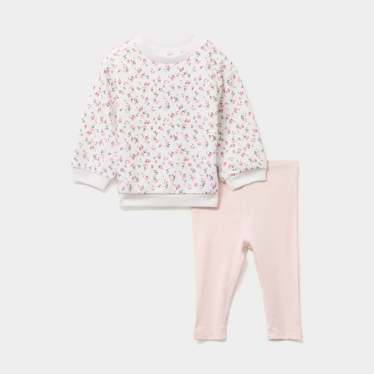 Ensemble sweat et legging ecru bébé fille
