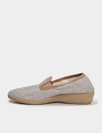 Chaussons compens&eacute;s sable femme
