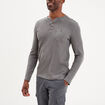 T-shirt col tunisien 1 poche Trappeur gris foncé homme