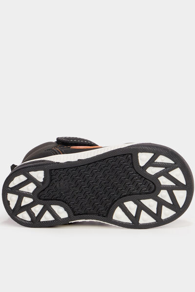 Baskets montantes zipp&eacute;es &agrave; scratchs noir b&eacute;b&eacute; gar&ccedil;on