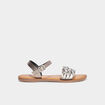 Sandales en cuir Kickers Kickdash gris femme
