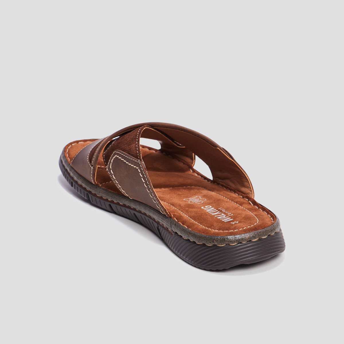 Mules en cuir marron homme