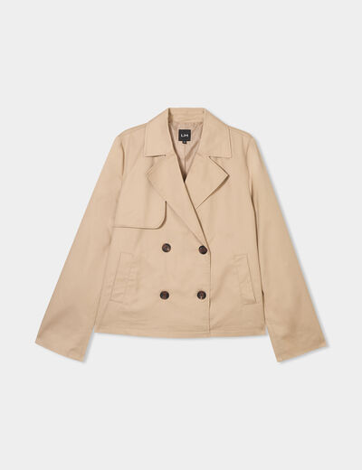 Manteau Vintage Paradox En Laine Mérinos Marron - Double Boutonnage Et Ceinture - Taille 8 Pour Femme