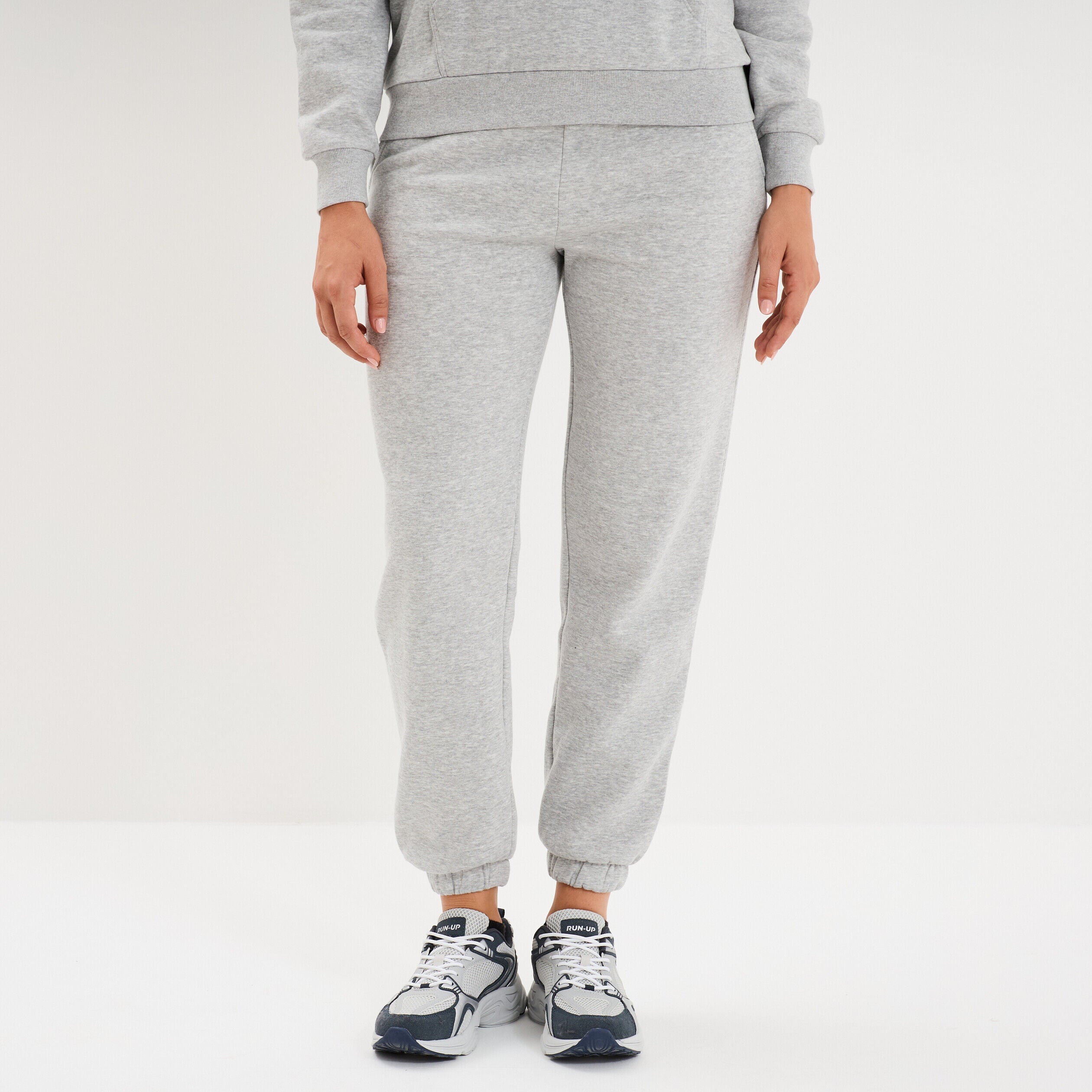 Pantalon de jogging molletonné gris clair femme LH