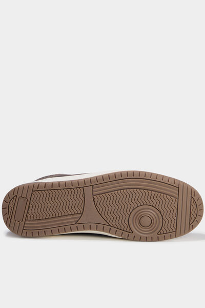Baskets montantes fourr&eacute;es marron fonc&eacute; homme