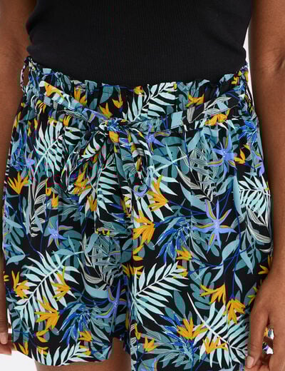 Short ample fluide noir femme