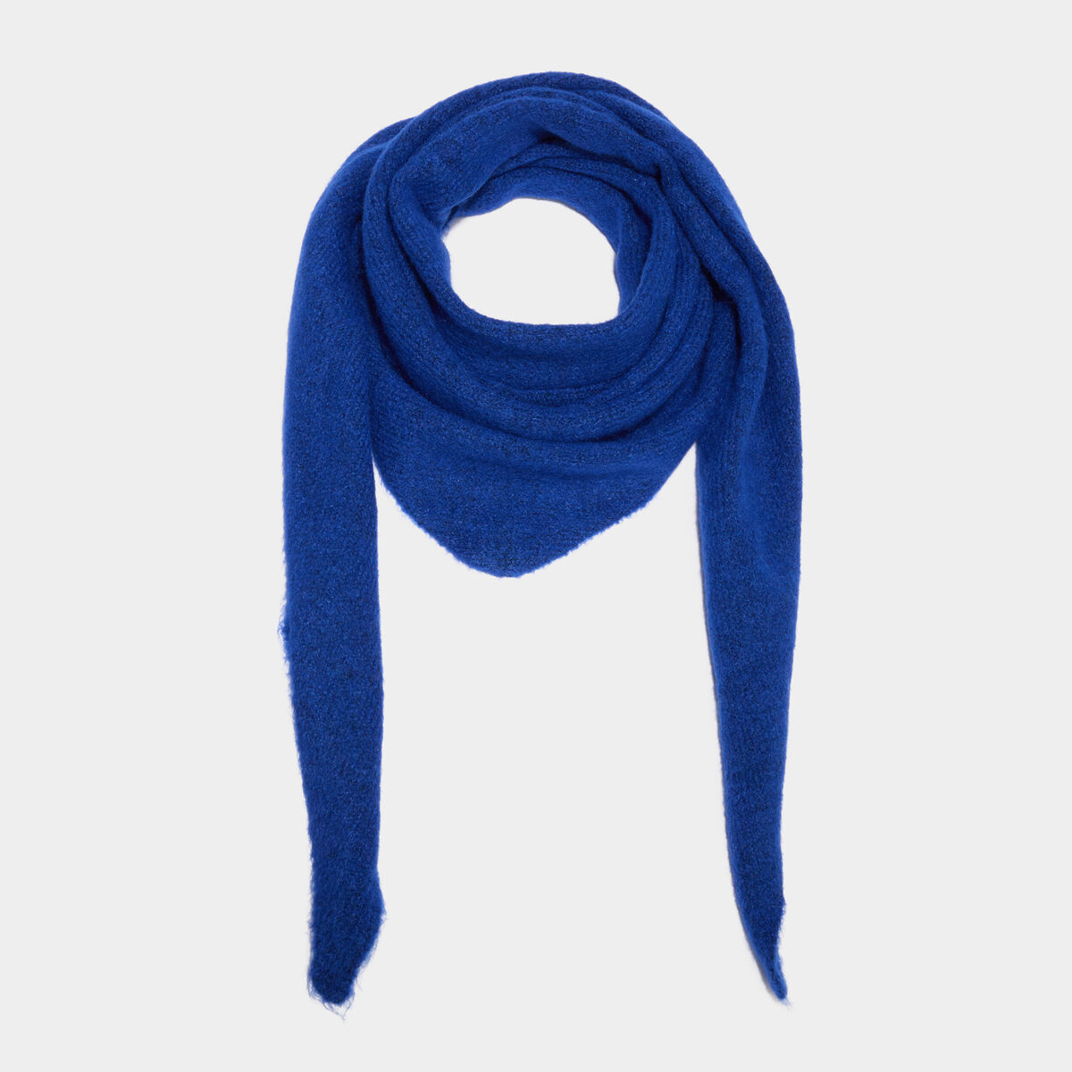 &Eacute;charpe triangulaire en maille douce bleu roi femme