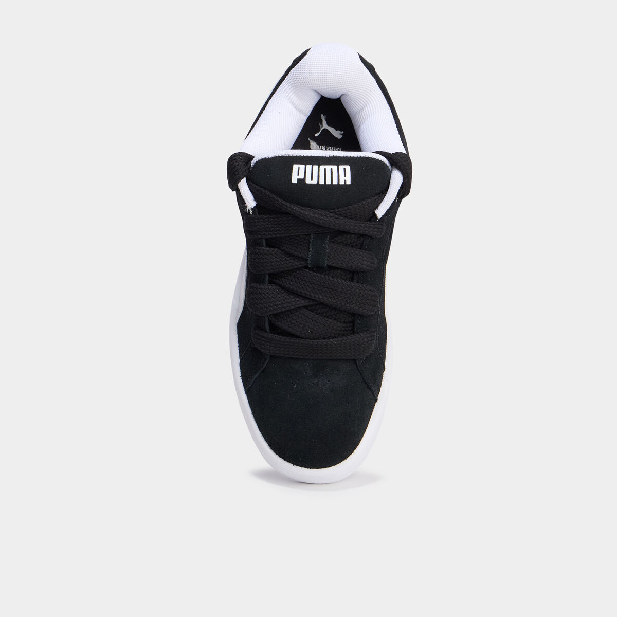 Tennis basses à lacets en cuir Puma noir garçon