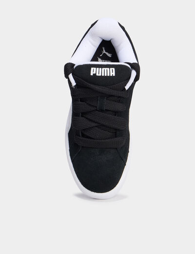 Tennis basses à lacets en cuir Puma noir garçon