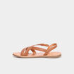 Sandales en cuir marron femme