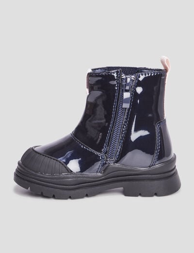 Bottines vernies crantées noir bébé fille