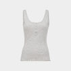Haut de pyjama d&eacute;bardeur effet c&ocirc;tel&eacute; gris femme