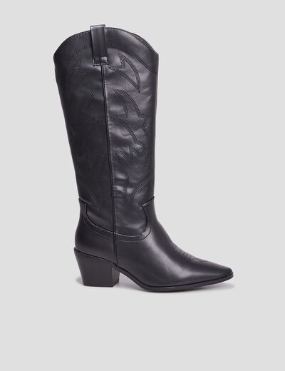 Bottes santiags bouts pointus noir femme