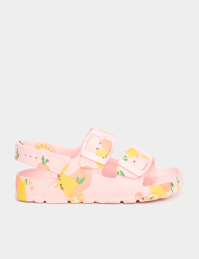 Mules de plage avec boucles multicolore fille