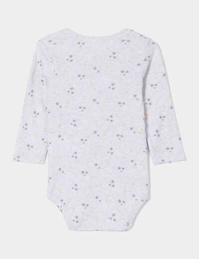 Lot 3 bodies US coton manches longues blanc bébé