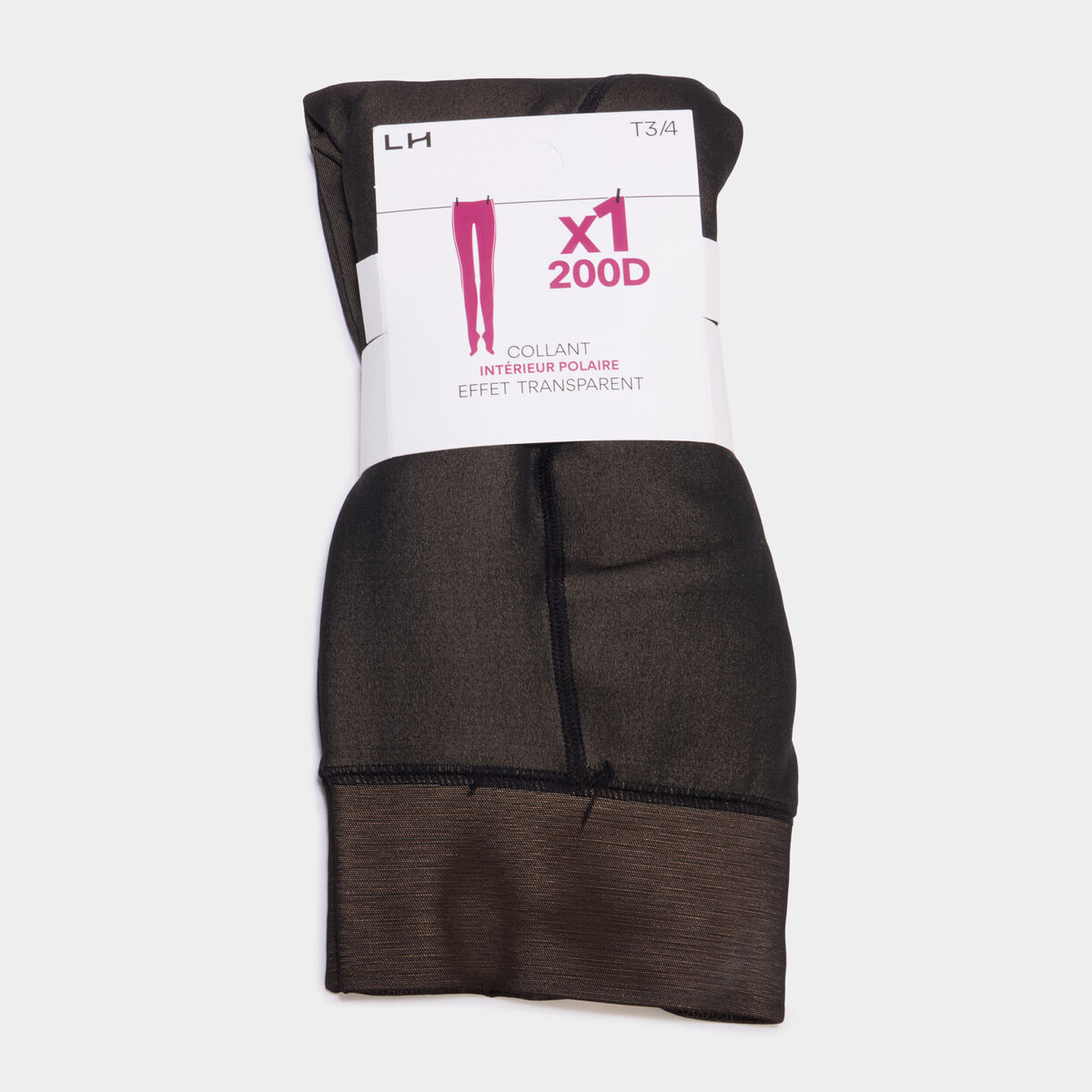 Collant polaire effet transparent 200D noir femme