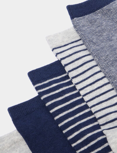 Lot 5 paires chaussettes gris gar&ccedil;on