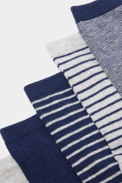 Lot 5 paires chaussettes gris gar&ccedil;on