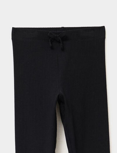 Legging côtelé coton noir fille