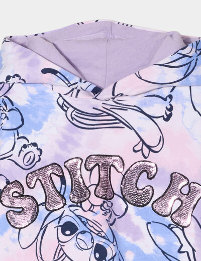 Sweat hoodie à capuche Stitch multicolore fille