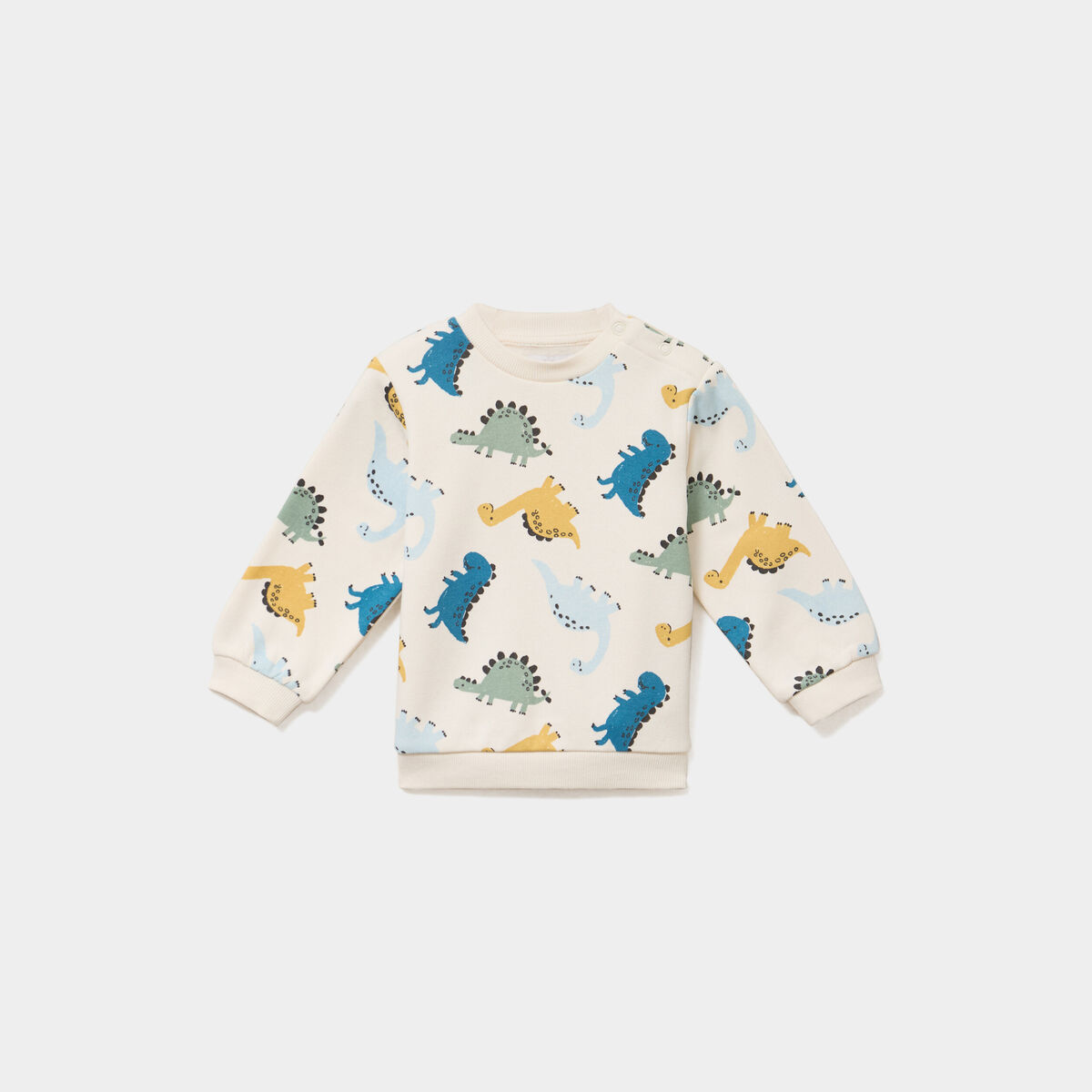 Sweat molletonn&eacute; manches longues ecru b&eacute;b&eacute; gar&ccedil;on