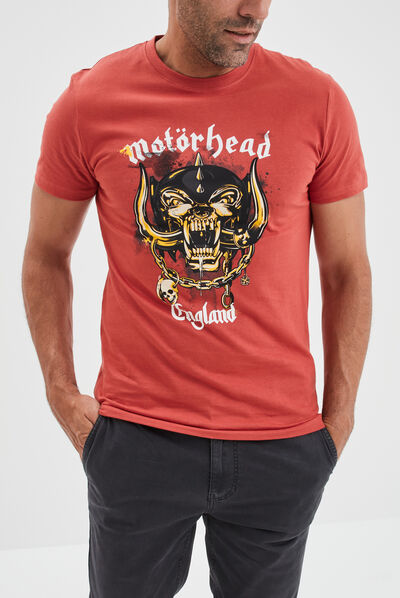 T-shirt manches courtes coton Motorhead rouge foncé homme