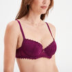 Soutien-gorge corbeille paddé dentelle rouge femme