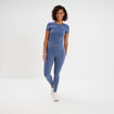 Legging de sport gainant taille haute bleu fonc&eacute; femme