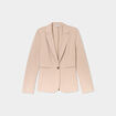 Veste blazer droite boutonnée 2 poches sable femme