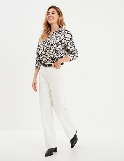 Chemise manches longues ecru femme