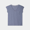T-shirt col v poche poitrine Creeks bleu gris femme