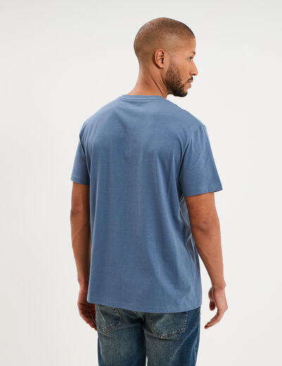 T-shirt manches courtes coton bleu gris homme