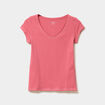 T-shirt col V ajust&eacute; manches courtes vieux rose femme