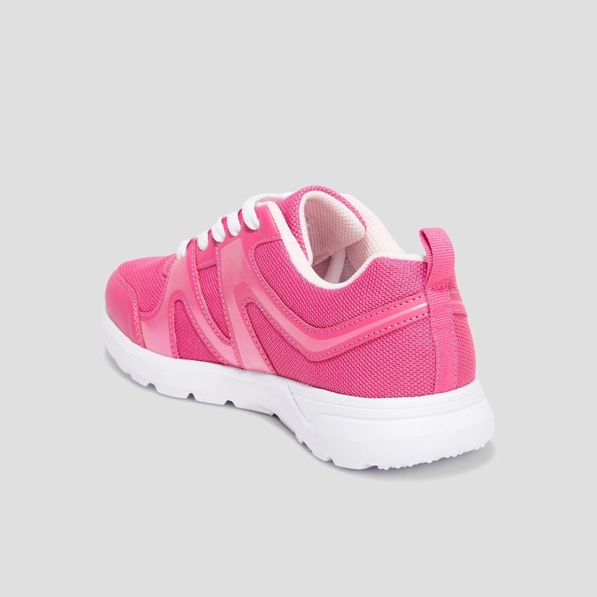 Baskets running à lacets rose fille