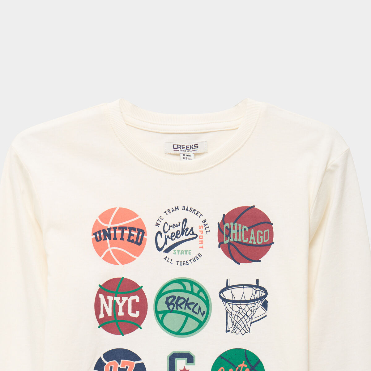 T-shirt manches longues coton ecru gar&ccedil;on