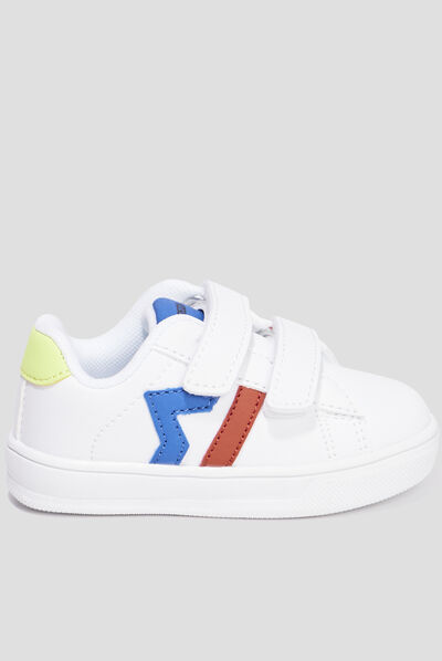 Tennis basses à scratchs Creeks Iconic blanc bébé fille