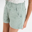 Short brodé taille élastiquée coton vert kaki fille