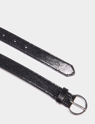 Ceinture avec boucle ronde noir fille